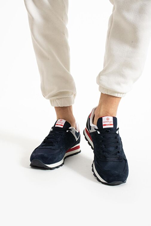 Hammer Jack Chile Hakiki Deri Lacivert-Kırmızı Erkek Spor Ayakkabı - Görsel 4