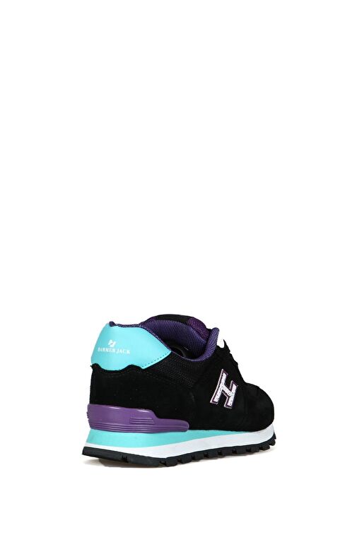 Hammer Jack Peru Hakiki Deri Siyah-Mor Kadın Ayakkabı - Görsel 4