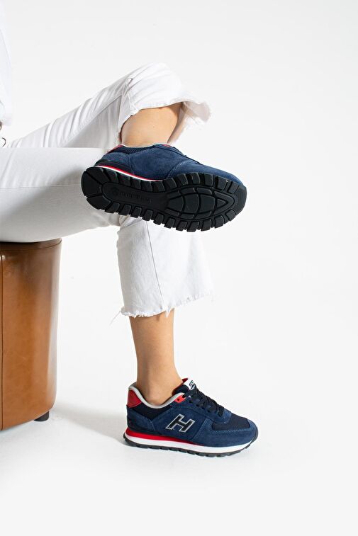 Hammer Jack Peru Hakiki Deri Koyu İndigo-Kırmızı Kadın Ayakkabı - Görsel 4