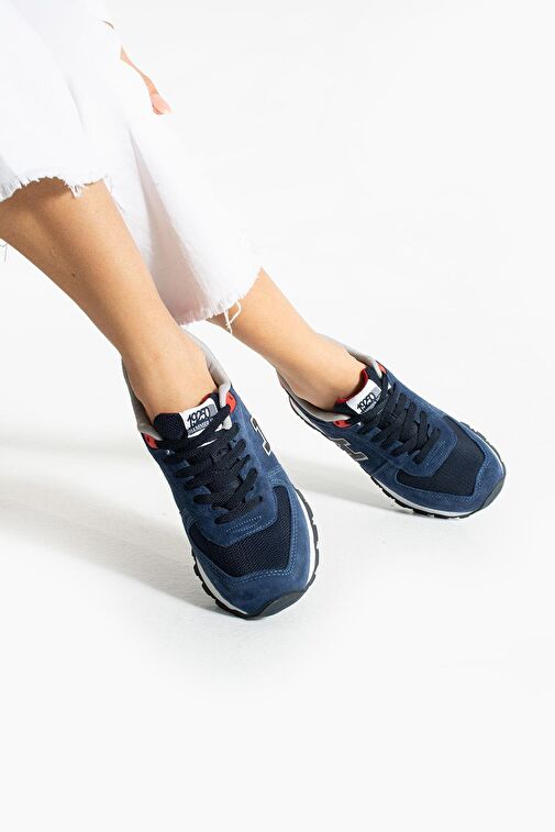 Hammer Jack Peru Hakiki Deri Koyu İndigo-Kırmızı Kadın Ayakkabı - Görsel 5