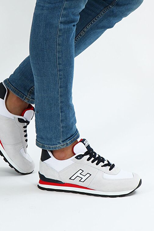 Hammer Jack Peru Hakiki Deri Kirli Beyaz-Kırmızı Erkek Spor Ayakkabı - Görsel 3