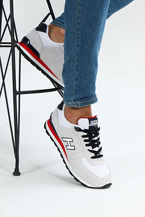 Hammer Jack Peru Hakiki Deri Kirli Beyaz-Kırmızı Erkek Spor Ayakkabı - Görsel 5