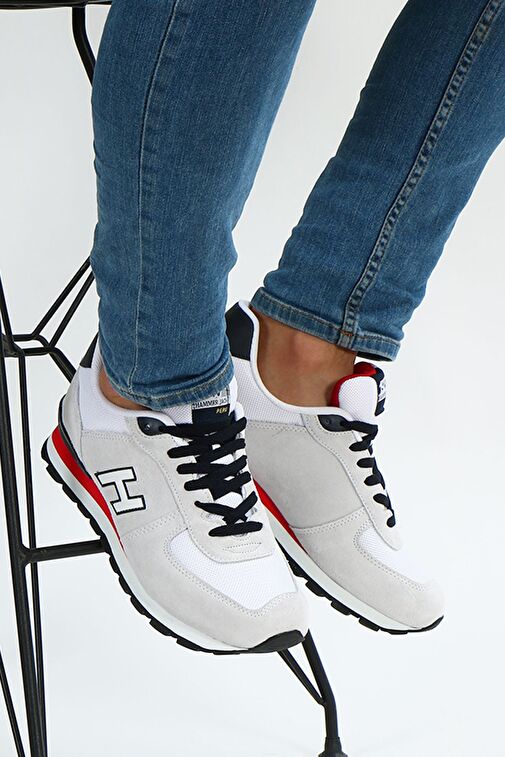 Hammer Jack Peru Hakiki Deri Kirli Beyaz-Kırmızı Erkek Spor Ayakkabı - Görsel 6