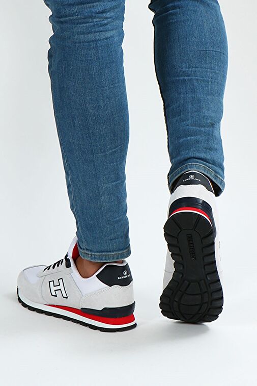 Hammer Jack Peru Hakiki Deri Kirli Beyaz-Kırmızı Erkek Spor Ayakkabı - Görsel 9