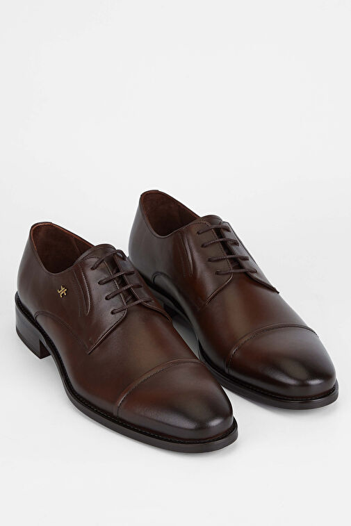 Tamer Tanca Erkek Hakiki Deri Kahverengi Klasik Ayakkabı - Görsel 3