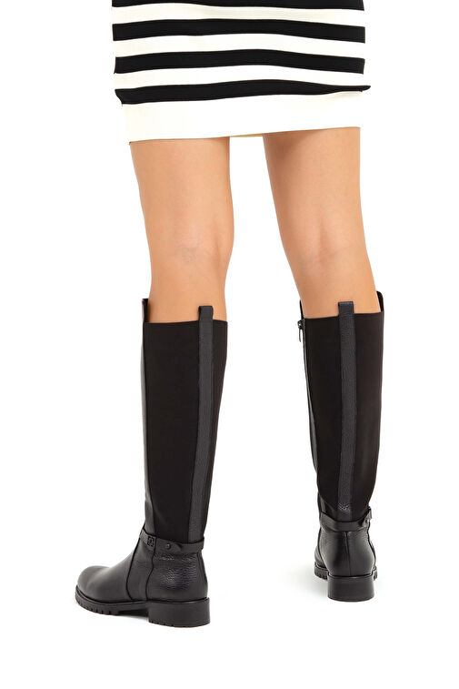 Tamer Tanca Kadın Hakiki Deri Siyah Floter Casual Çizme - Görsel 3