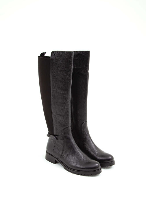 Tamer Tanca Kadın Hakiki Deri Siyah Floter Casual Çizme - Görsel 8