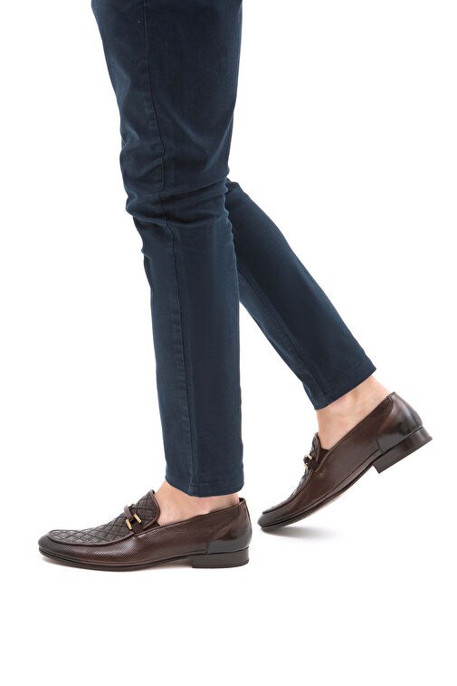 Tamer Tanca Erkek Hakiki Deri Kahverengi Makosen Ayakkabı - Görsel 2