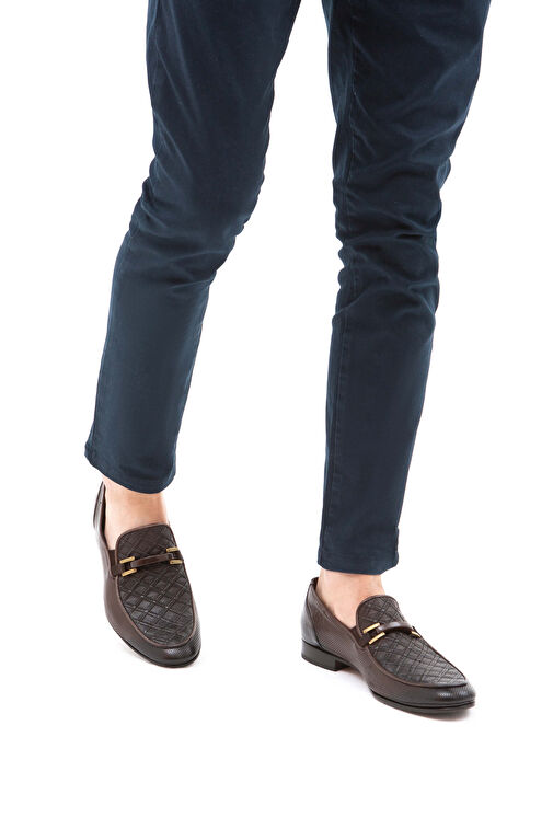 Tamer Tanca Erkek Hakiki Deri Kahverengi Makosen Ayakkabı - Görsel 3