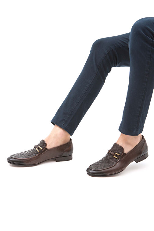 Tamer Tanca Erkek Hakiki Deri Kahverengi Makosen Ayakkabı - Görsel 4