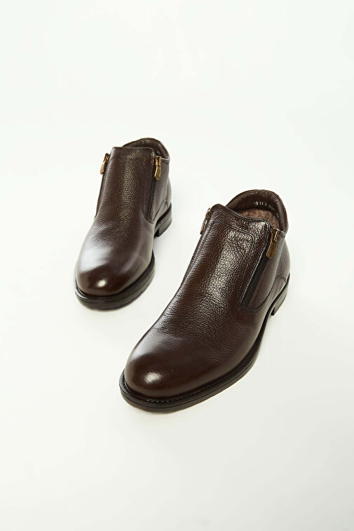 Tamer Tanca Erkek Hakiki Deri Kahverengi Floter Klasik Bot - Görsel 6