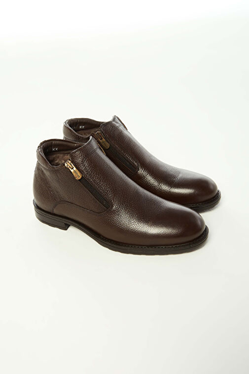 Tamer Tanca Erkek Hakiki Deri Kahverengi Floter Klasik Bot - Görsel 7