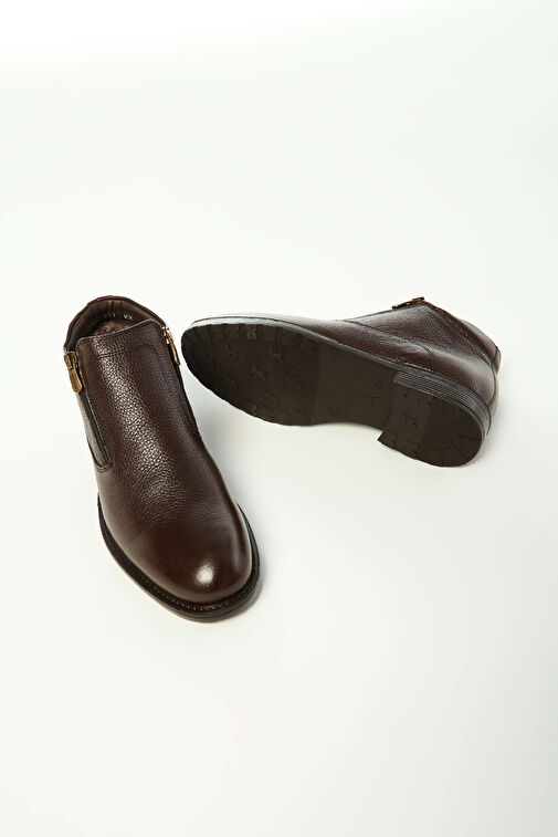 Tamer Tanca Erkek Hakiki Deri Kahverengi Floter Klasik Bot - Görsel 8