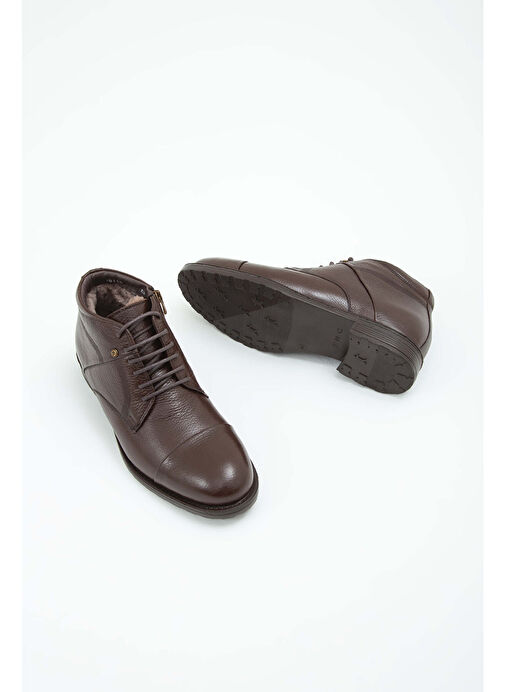 Tamer Tanca Erkek Hakiki Deri Kahverengi Floter Klasik Bot - Görsel 8