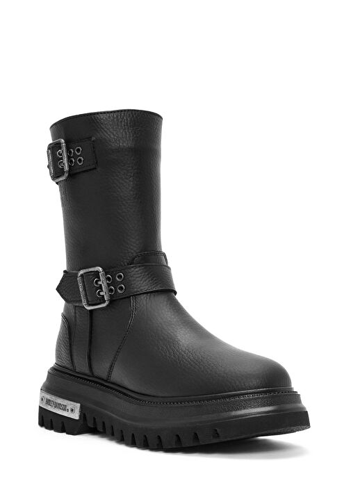 Harley Davidson Siyah Kadın Deri Bot SAHARA - Görsel 8