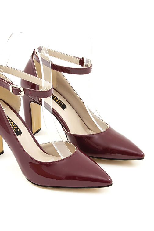 Tamer Tanca Kadın Suni Deri Bordo Topuklu & Stiletto Ayakkabı - Görsel 3