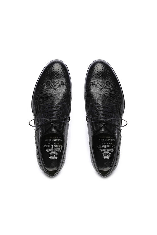 Mario Bruni Erkek Hakiki Deri Siyah Klasik Ayakkabı - Görsel 5