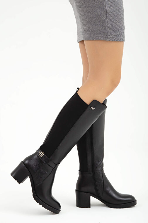 Tamer Tanca Kadın Hakiki Deri Siyah Çizme - Görsel 2