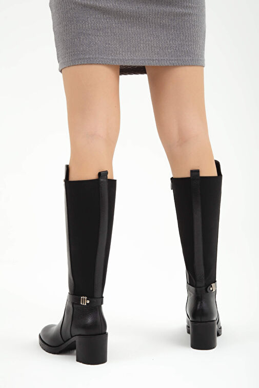 Tamer Tanca Kadın Hakiki Deri Siyah Çizme - Görsel 3