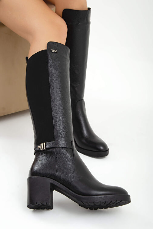 Tamer Tanca Kadın Hakiki Deri Siyah Çizme - Görsel 5