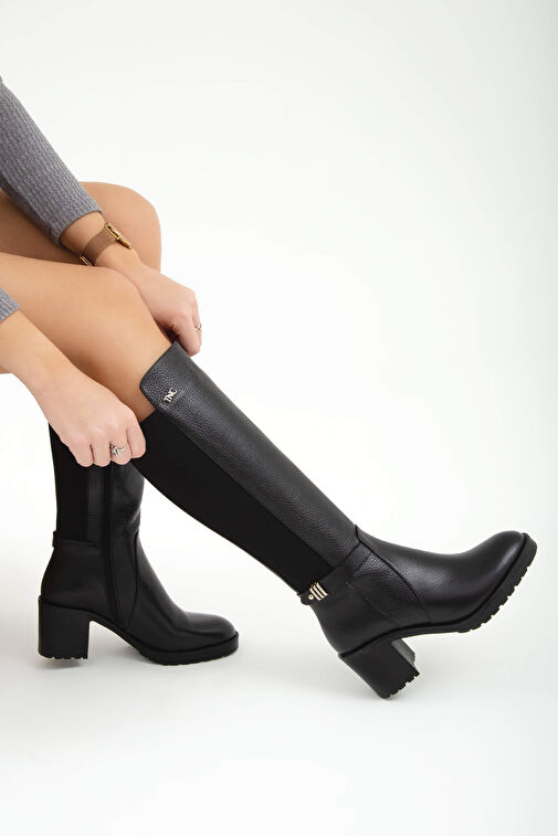 Tamer Tanca Kadın Hakiki Deri Siyah Çizme - Görsel 6