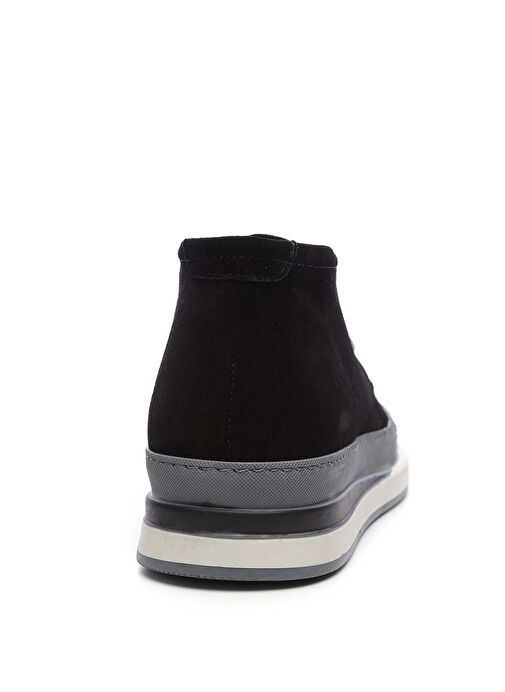 Tamer Tanca Erkek Hakiki Deri Siyah Süet Casual Bot - Görsel 4