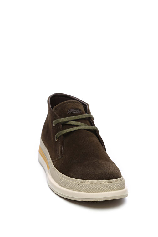 Tamer Tanca Erkek Hakiki Deri Yeşil Süet Casual Bot - Görsel 3