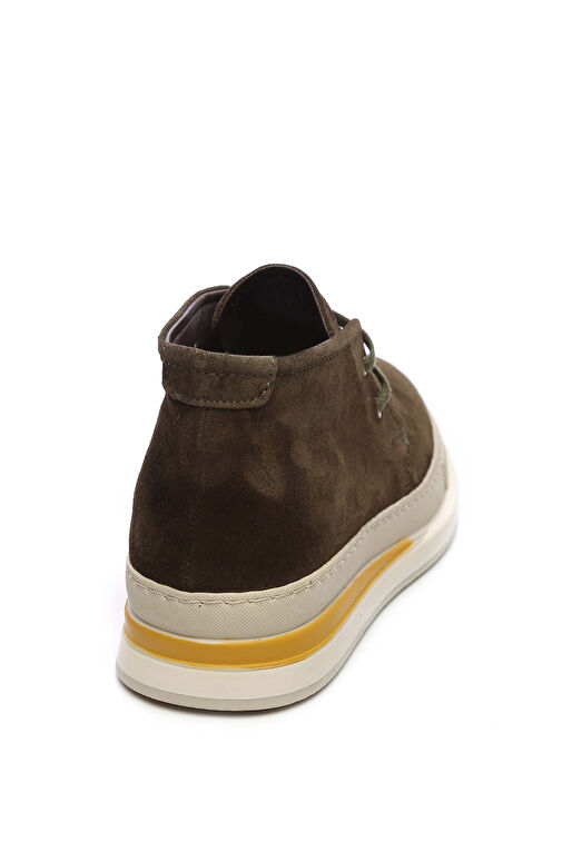 Tamer Tanca Erkek Hakiki Deri Yeşil Süet Casual Bot - Görsel 4