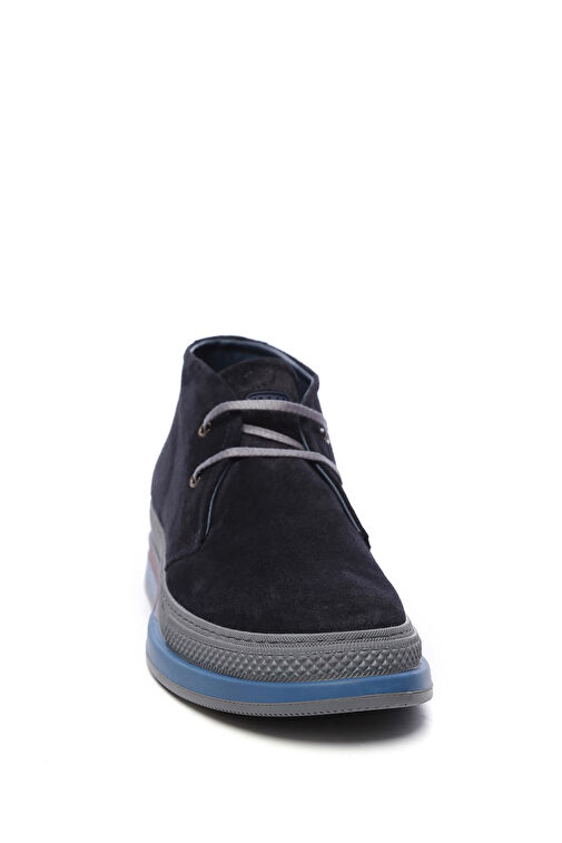 Tamer Tanca Erkek Hakiki Deri Lacivert Süet Casual Bot - Görsel 3