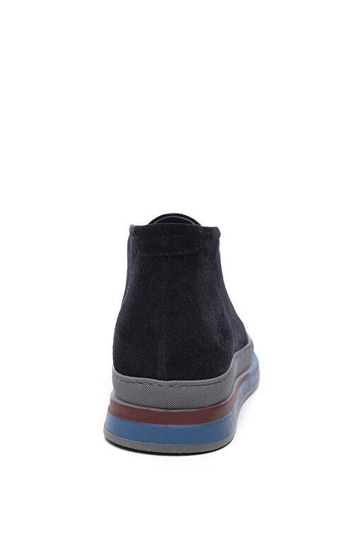 Tamer Tanca Erkek Hakiki Deri Lacivert Süet Casual Bot - Görsel 4