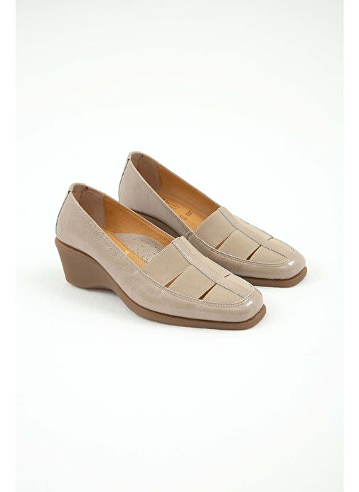 Relax Anatomic Kadın Hakiki Deri Bej Comfort Ayakkabı - Görsel 2