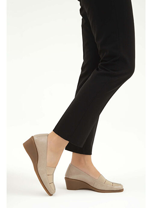 Relax Anatomic Kadın Hakiki Deri Bej Comfort Ayakkabı - Görsel 5