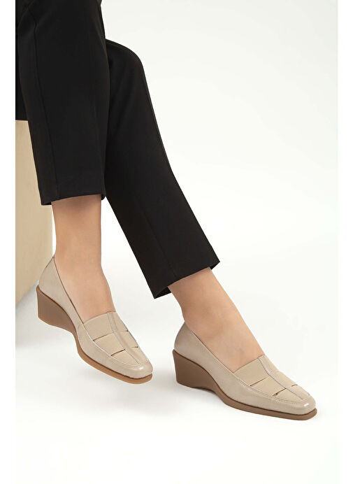Relax Anatomic Kadın Hakiki Deri Bej Comfort Ayakkabı - Görsel 9