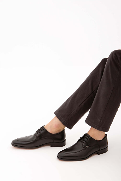 Tamer Tanca Erkek Hakiki Deri Siyah Klasik Ayakkabı - Görsel 3