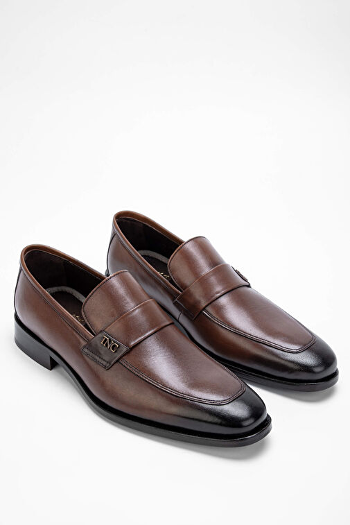 Tamer Tanca Erkek Hakiki Deri Kahverengi Makosen Ayakkabı - Görsel 3