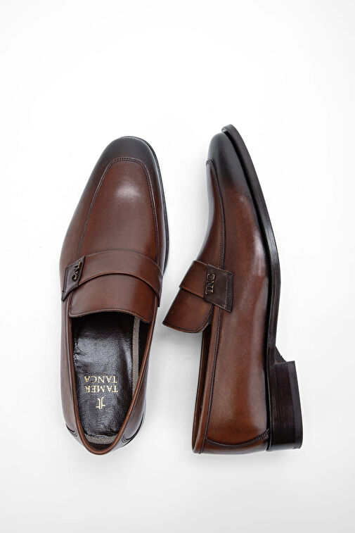 Tamer Tanca Erkek Hakiki Deri Kahverengi Makosen Ayakkabı - Görsel 7