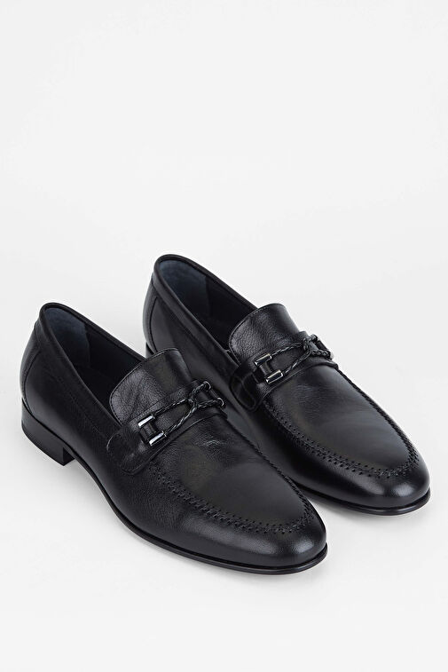 Tamer Tanca Erkek Hakiki Deri Siyah Makosen Ayakkabı - Görsel 3