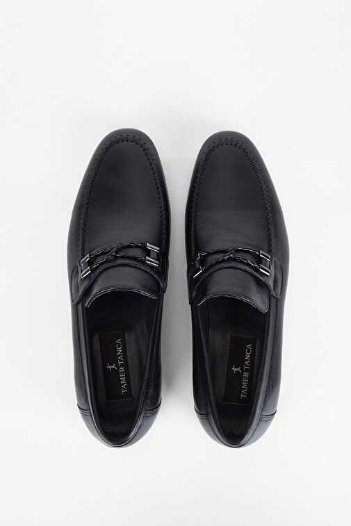 Tamer Tanca Erkek Hakiki Deri Siyah Makosen Ayakkabı - Görsel 7