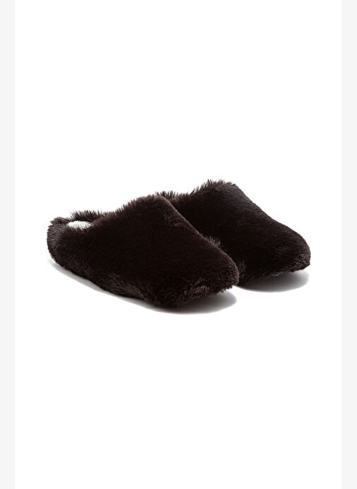 Stone Kadın Peluş Ev Terliği Siyah 37/41 - Görsel 3