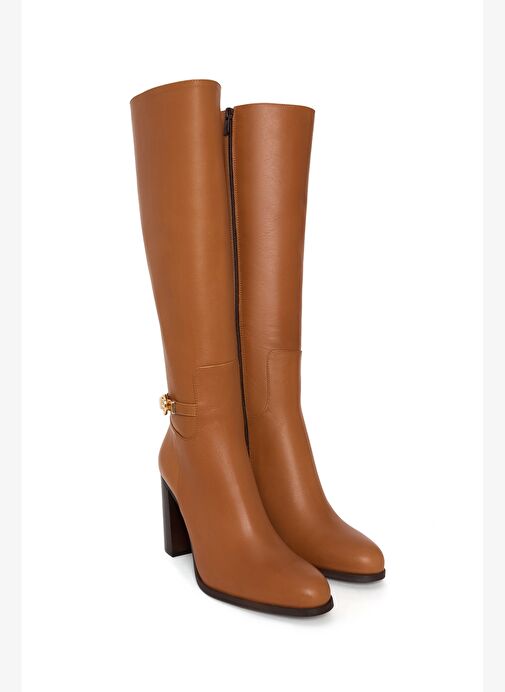 Deri Tokalı Uzun Çizme - Görsel 2