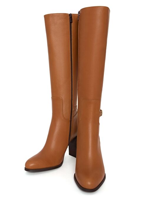 Deri Tokalı Uzun Çizme - Görsel 4