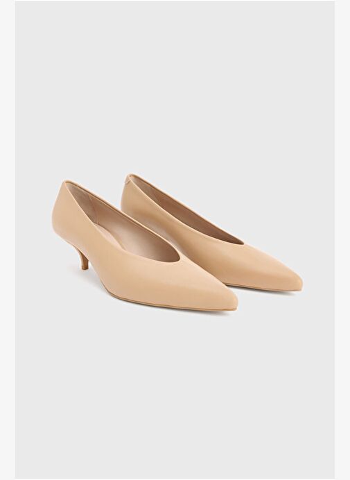 Deri Küçük Topuklu Ayakkabı - Görsel 3