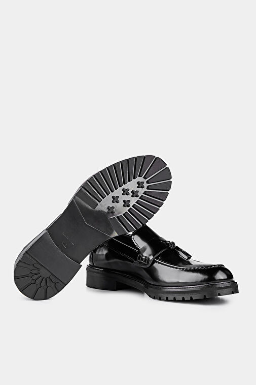 Bisse Erkek Kalın Taban Rugan Ayakkabı Sıyah AY22K22200_D99 - Görsel 4