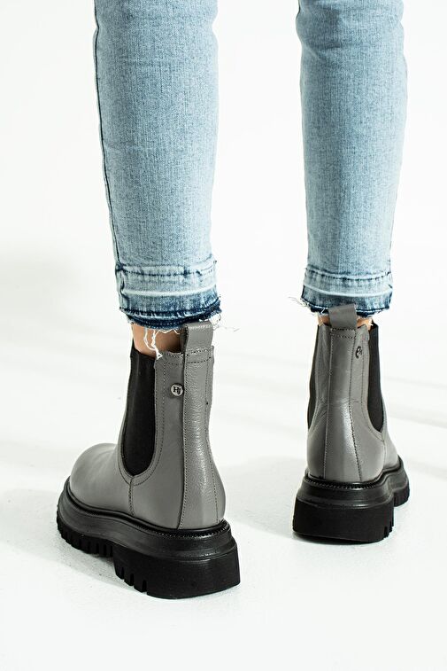 Hammer Jack Diana Hakiki Deri Gri Nice Kadın Bot - Görsel 5