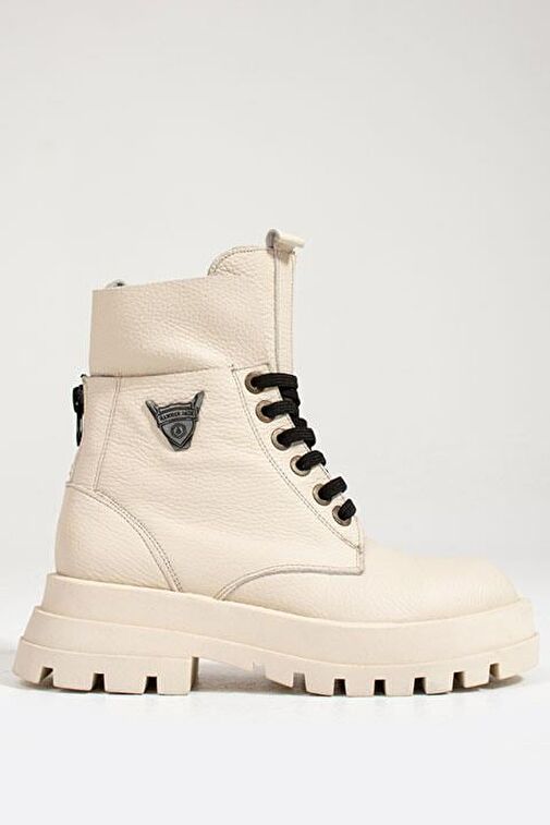 Hammer Jack Lenora Hakiki Deri Bej Kadın Bot - Görsel 2