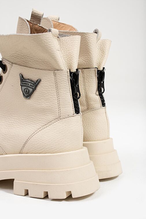 Hammer Jack Lenora Hakiki Deri Bej Kadın Bot - Görsel 6