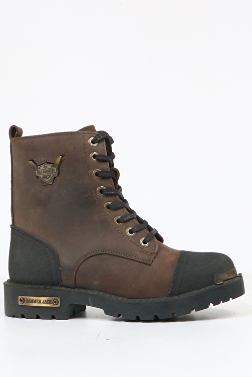 Hammer Jack Hakiki Deri Kahve Crayz Kadın Bot - Görsel 2