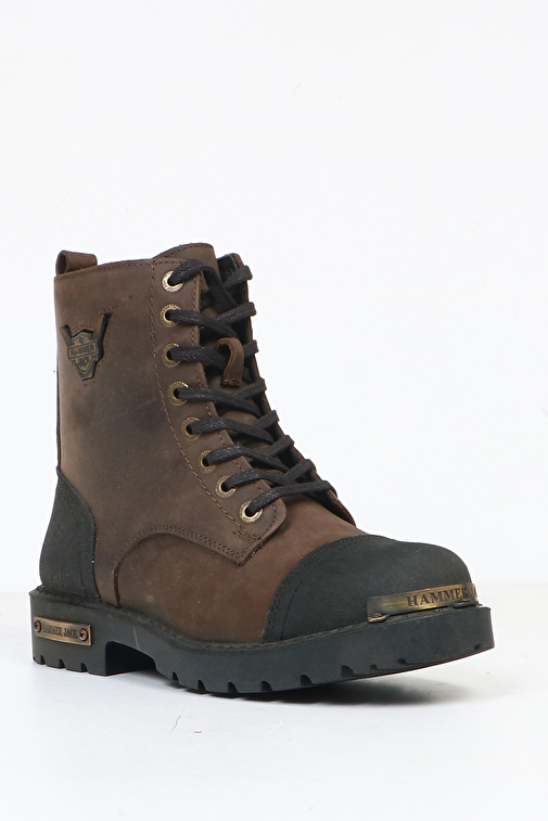 Hammer Jack Hakiki Deri Kahve Crayz Kadın Bot - Görsel 3