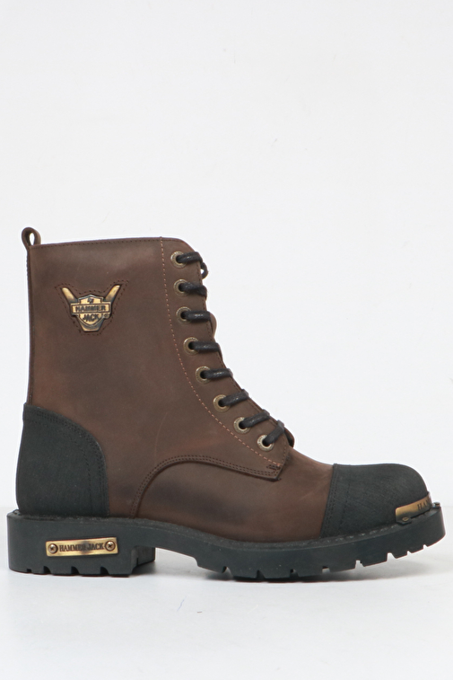 Hammer Jack Hakiki Deri Kahve Crazy Erkek Bot - Görsel 2