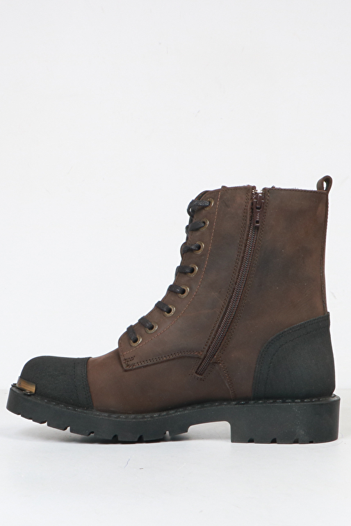 Hammer Jack Hakiki Deri Kahve Crazy Erkek Bot - Görsel 5